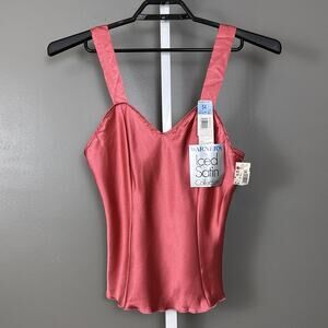 Warner’s Iced Satin Collection Camisole Cami Tank Top Size 34 New NOS Rose Pink